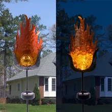 Солнечная пламенная лампа, водонепроницаемый светодиодный светильник для украшения сада, Ландшафтная лампа для газона, дорожное освещение, открытый свет 0531