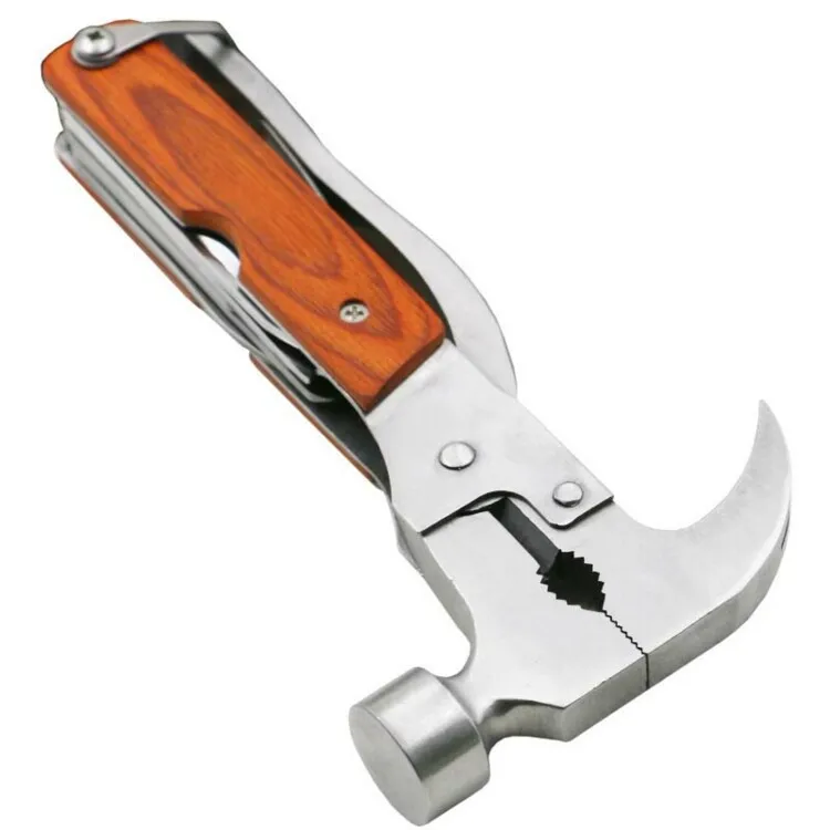 

Stainless steel multi-functional claw hammer and screwdriver knife and pliers multi-functional tools, foldable camp manual tools