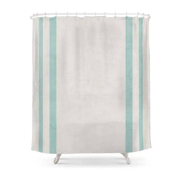 French Linen Robins Egg Blue Shower Curtain Waterproof Polyester French Linen Robins Egg Blue Shower Curtain Waterproof Polyester Fabric Bathroom Decor Multi Size