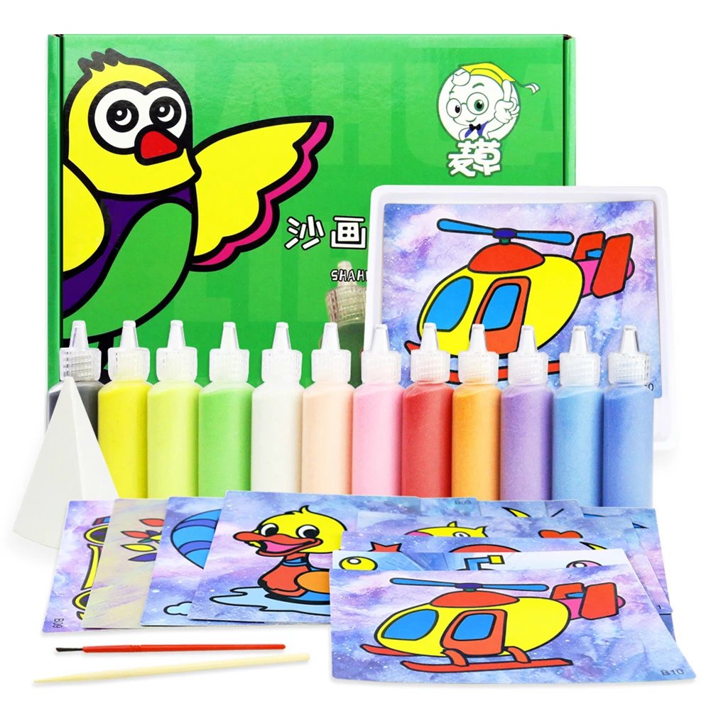 Детский набор для рисования по песку, детский набор для рисования по песку, яркий цвет для мальчиков и девочек, игрушка ручной работы