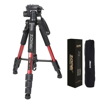 ZOMEI Q111-Trípode de cámara de aluminio de viaje y cabezal panorámico portátil profesional para cámara Digital SLR DSLR, tres colores