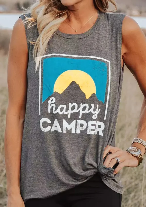 

Plus Size 2019 Women Muscle Happy School Sunrise Tank Female Casual Sleeveless T Shirt Vest Fashion Ladies Tops Tee Streetwear