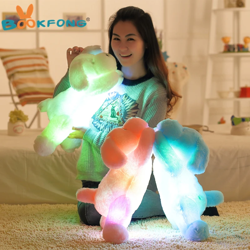 50Cm/75Cm Length Creative Night Light LED Lovely Dog Stuffed And Plush Toy 