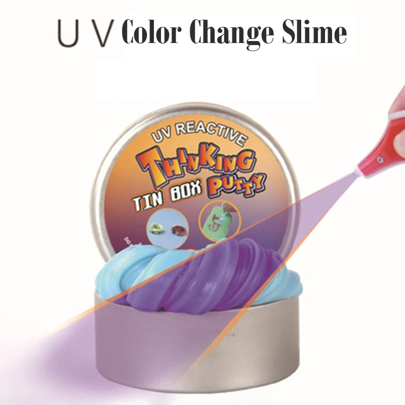 Температура изменить Пластилин Ультрафиолетовое UV Цвет-изменение подпрыгивая грязи свет из пластилина пушистый слизь DIY игрушки для детей