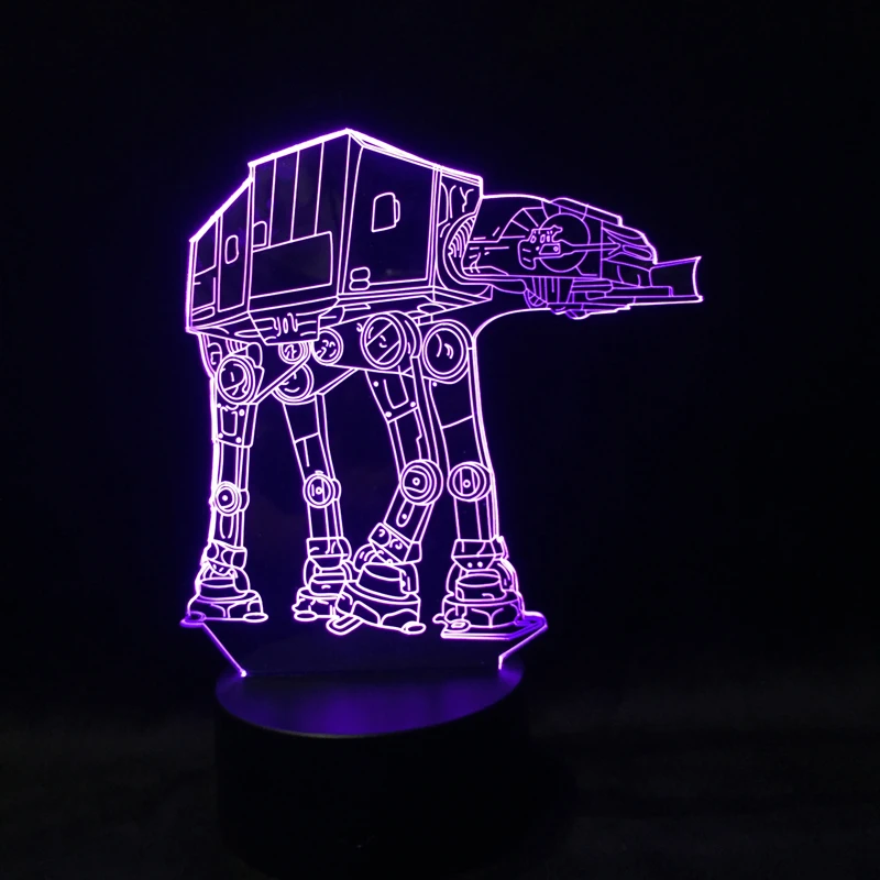 Новинка 3D робот собака AT-AT настольная лампа светодиодный сенсорный кнопка Звездные войны Ночник подарок USB 7 цветов Изменение сна декоративное освещение для дома