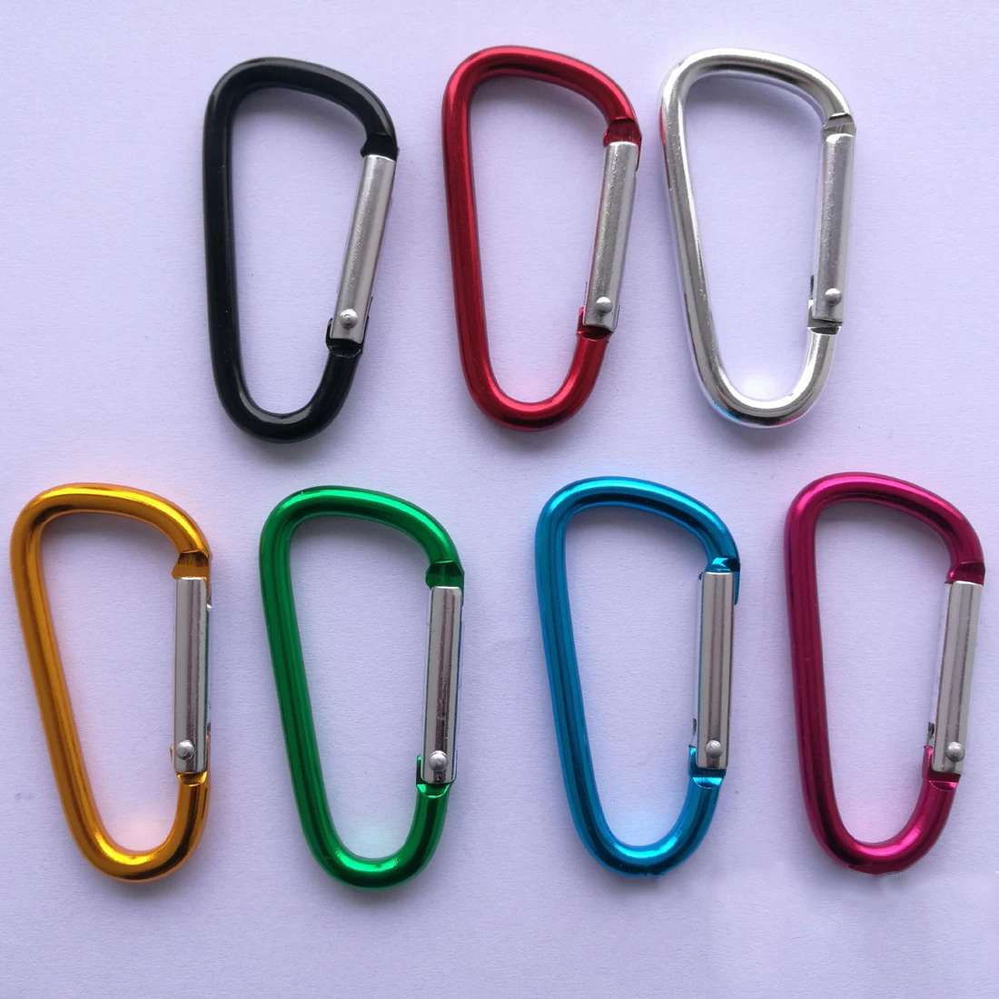 

5Pcs Aluminum Alloy D Shape Carabiner Screw Lock Bottle Hook Buckle Hanging Padlock Key Chain Hiking Camping Equipment