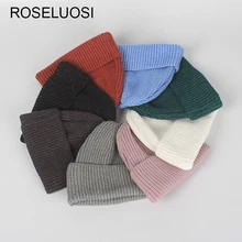 ROSELUOSI осень-зима Skullies Шапки для Для женщин Для мужчин Повседневное сочетание яркого шелка шапочки вязаная шапка Кепки капот роковой