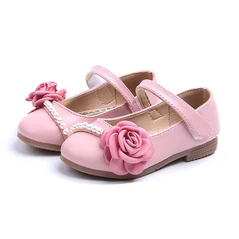 

Girls Flat Dress Party Shoes Children Toddler Kid PU Leather Flower Princess Shoes