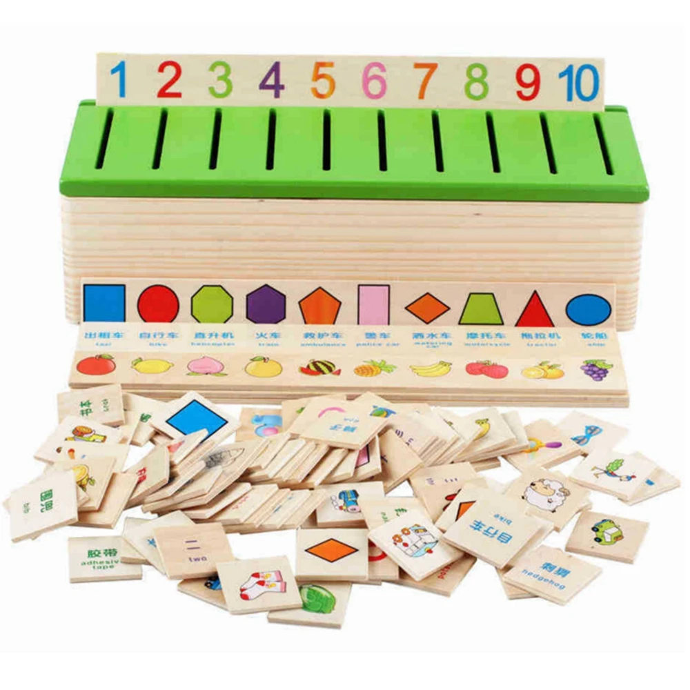 

Montessori Educational Wooden Game Recognition Toy Baby Kids Early Learning Classification Box Toys For Children Math Toys Gift