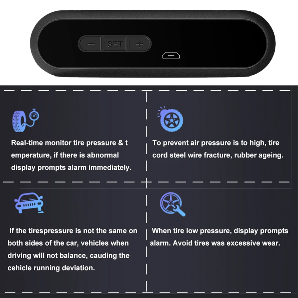 Автомобильный TPMS система контроля давления в шинах Супер lcd универсальный для 6 колес автобуса с 6 датчиками давления в шинах