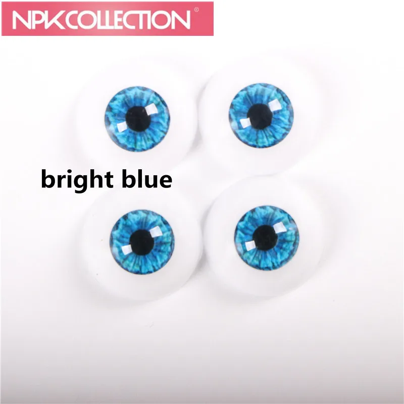 2 пары подходят для 20 дюймов Reborn Baby Doll kits 20 мм полукруглые игрушки глаза акриловые кукольные глаза 6 различных цветов могут быть выбраны - Цвет: bright blue