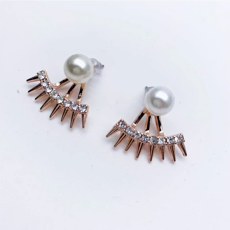 

Golden Jewelry Zircon pearl earrings Pearl Heart Angel Wings Geometry Stud Earrings for Women Statement Ear Jewelry Wholesale