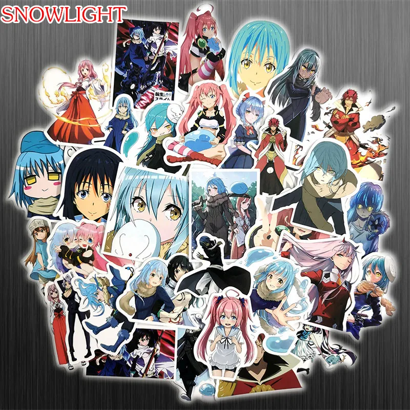 50Pcs Cartoon Anime Sticker That Time I Got Reincarnated As A Slime Sticker For Suitcase Guitar Luggage Skateboards PVC Stickers