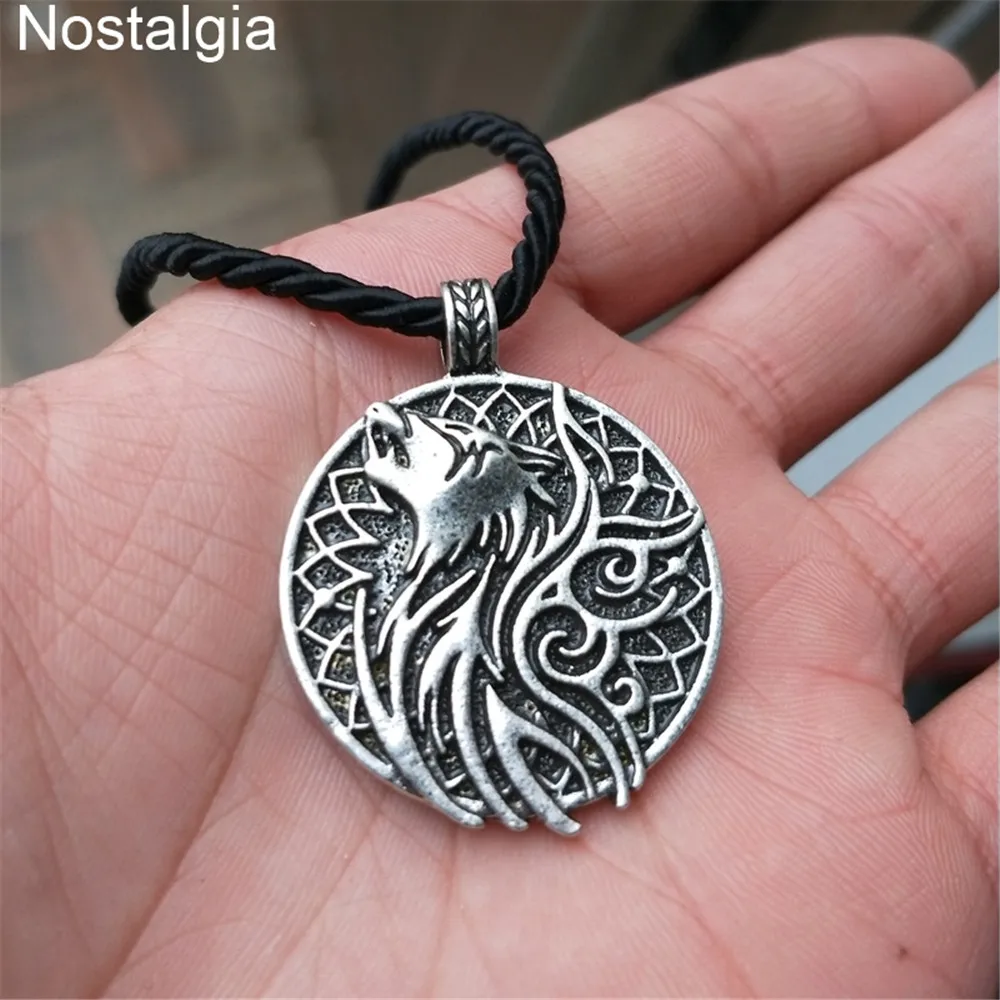 

Odin Raven Crow And Wolf Amulet Viking Necklace Animal Pendant Talisman Jewelry