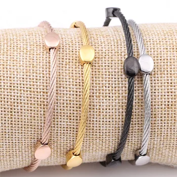 

ZORCVENS Simple Elegance Fashion Jewelry Bracelets & Bangles 4-Colors Stainless Steel Bracelets For Women