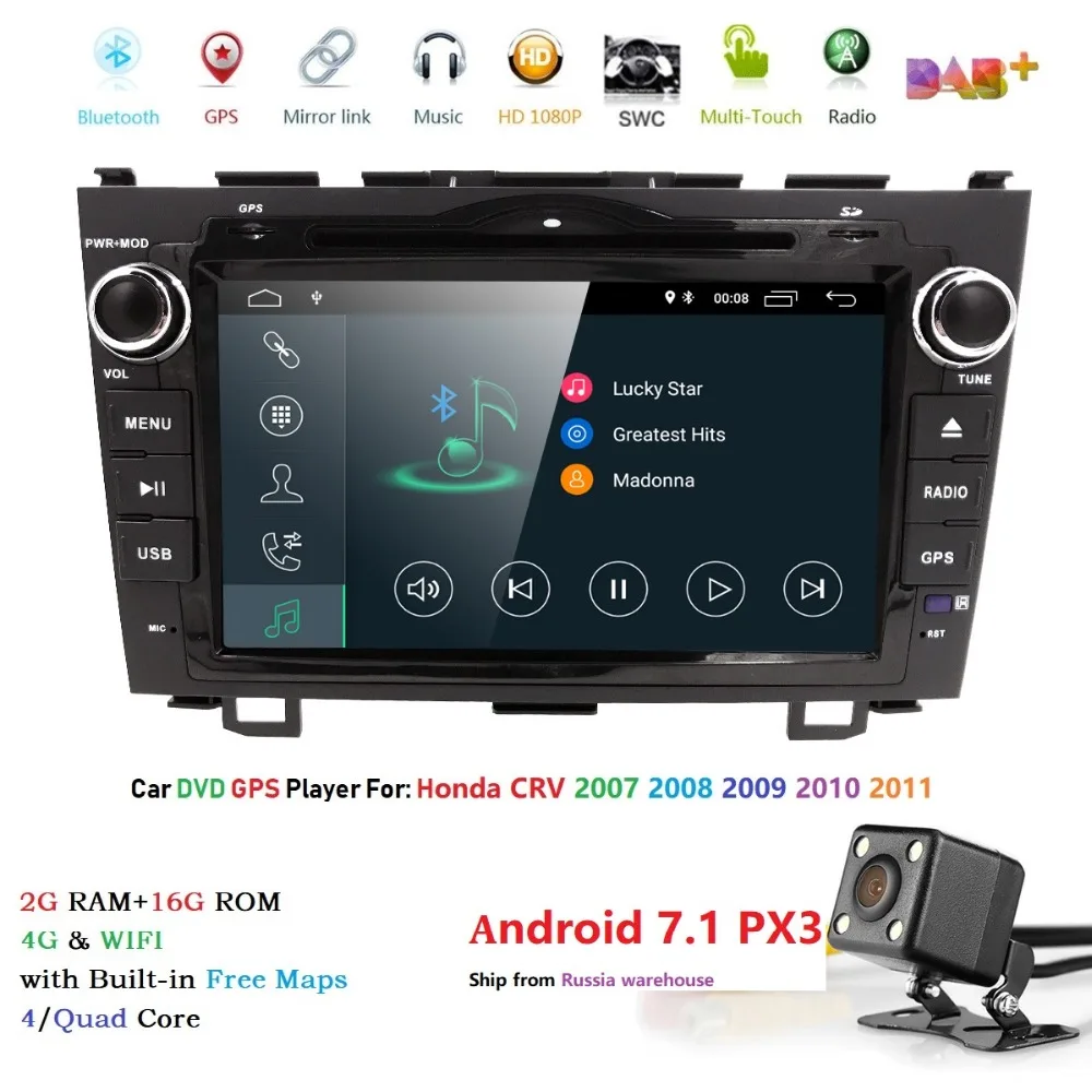 

Android 7.1 8'' IPS HD Screen Car DVD Radio GPS Multimedia Player for Honda CRV CR-V 2007 to 2011 OBD2 DAB+ SWC Bluetooth AM FM