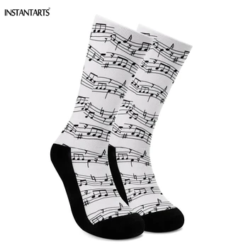 

INSTANTARTS Music Notes Printed Cycling Socks Women Men Comfort Outdoor Athletic Socks Hiking Mountain Compression Socks Adults