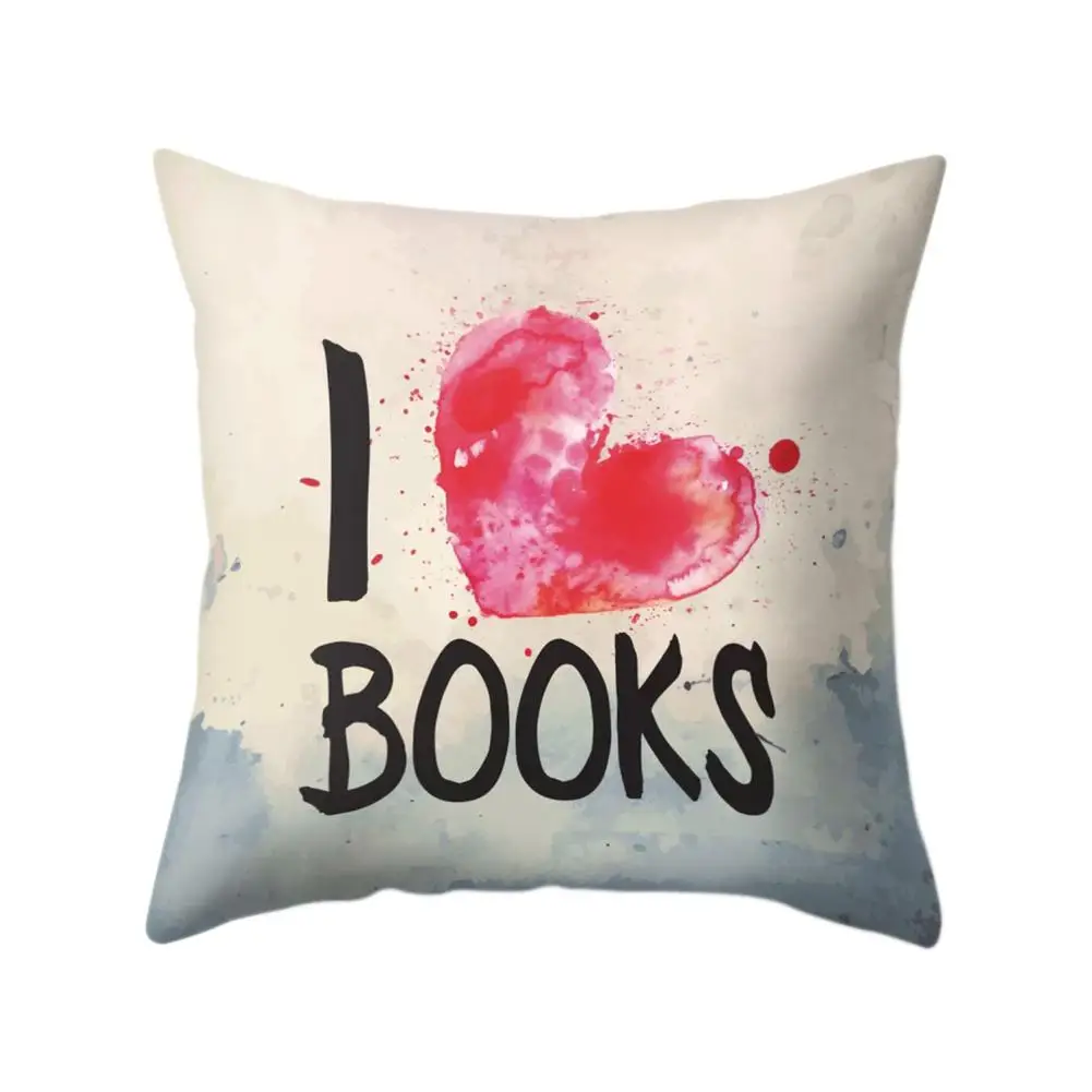 

Reading Books Kettle Mug Throw Pillow Case Cushion Cover Sofa Bed Car Decoration