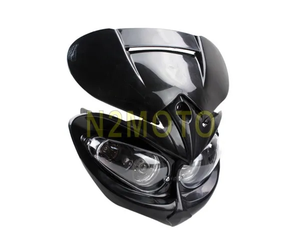 Настраиваемая фара переднего света для мотоциклов черная фара Dirt Bike Dual Sport Streetfighter Head Light XR DRZ DR400 650 450 Z Enduro