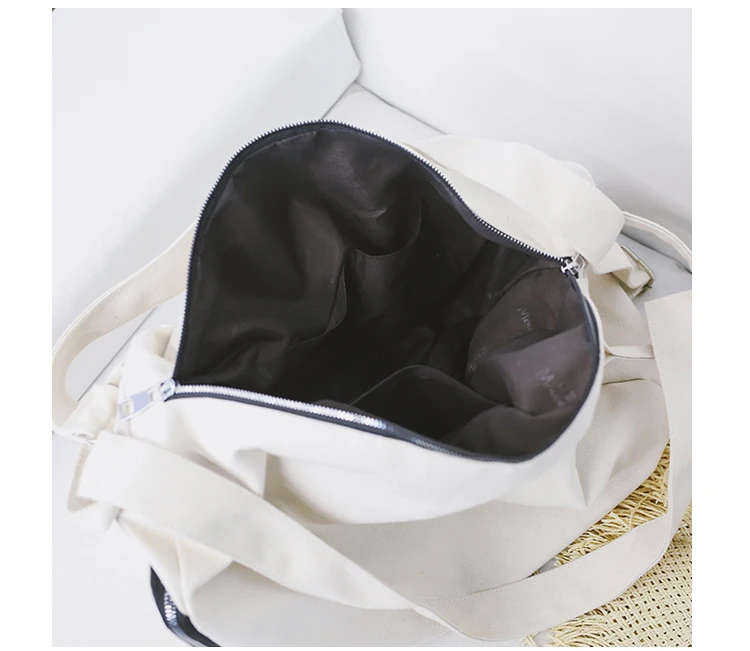 Menghuo Solid Color Multifunctional Bag Canvas Backpack Women Mochila School Bag for Travel Backpacks School Backpack for Girls (59)