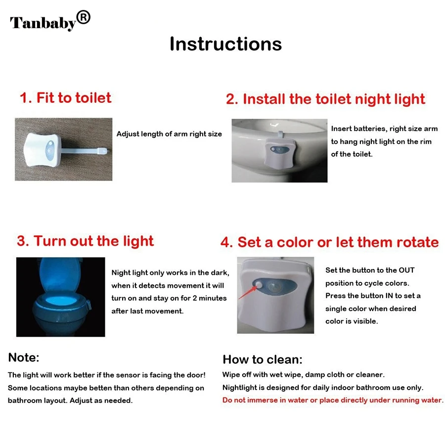 Сенсорный туалетный светильник, 8 цветов, светодиодный светильник на батарейках, лампа с активированным движением человека, ПИР, автоматический RGB светодиодный ночной Светильник для туалета