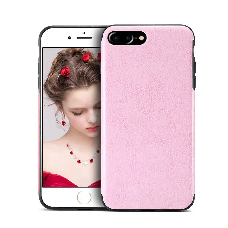 KISSCASE роскошные чехлы с рисунком Crazy Horse для iPhone X XS, деловые чехлы для iPhone 11, 6, 6 S, 7, 8 Plus, кожаные чехлы для задней панели - Цвет: Розовый