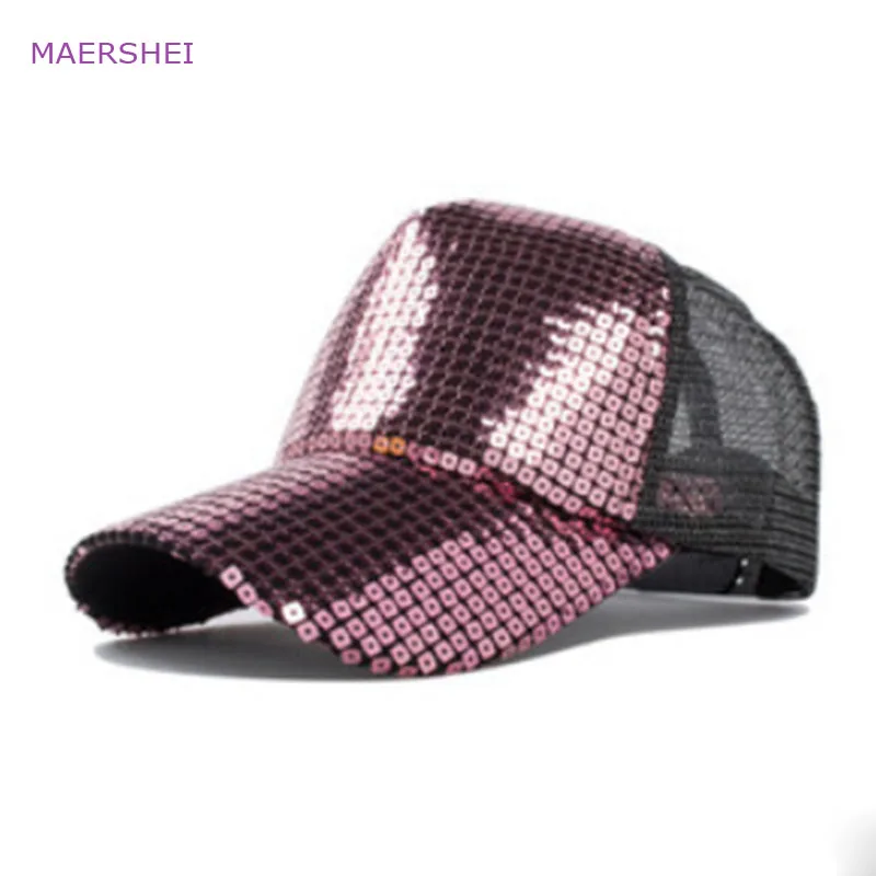 

MAERSHEI Summer Women's fashion sequin Mesh cap Baseball cap Snapback Casual Bone Fortite hat tide Casquette homme Cap