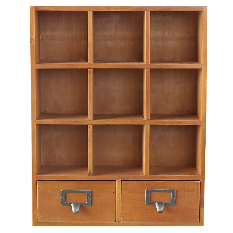

Vintage Solid Wood Storage Drawer Multifunction Grocery Storage Drawer Organizer Hanging Household Daily Grocery Display Cabinet