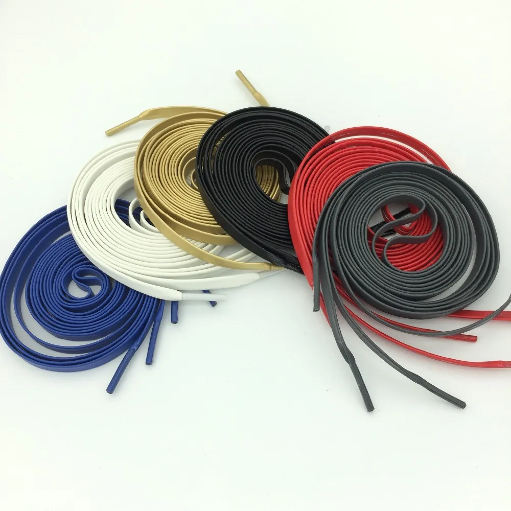 

High Quality 130cm Flat Sheepskin Leather Shoelaces Eight Color Available Soft Luxury Goatskin Shoe Laces For Sneakers & Boots
