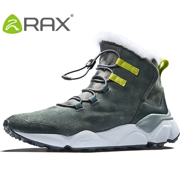RAX Men's Hiking Shoes Anti-slip Shoes with Plush Lining Mid-high Classic Style Boots for Professional Men