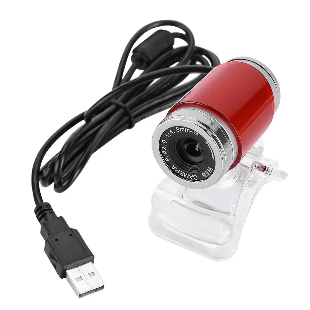 Красный Клип на 360 градусов USB 12 мегапиксельная HD веб-камера Веб-камера с микрофоном для ноутбука - Цвет: Красный