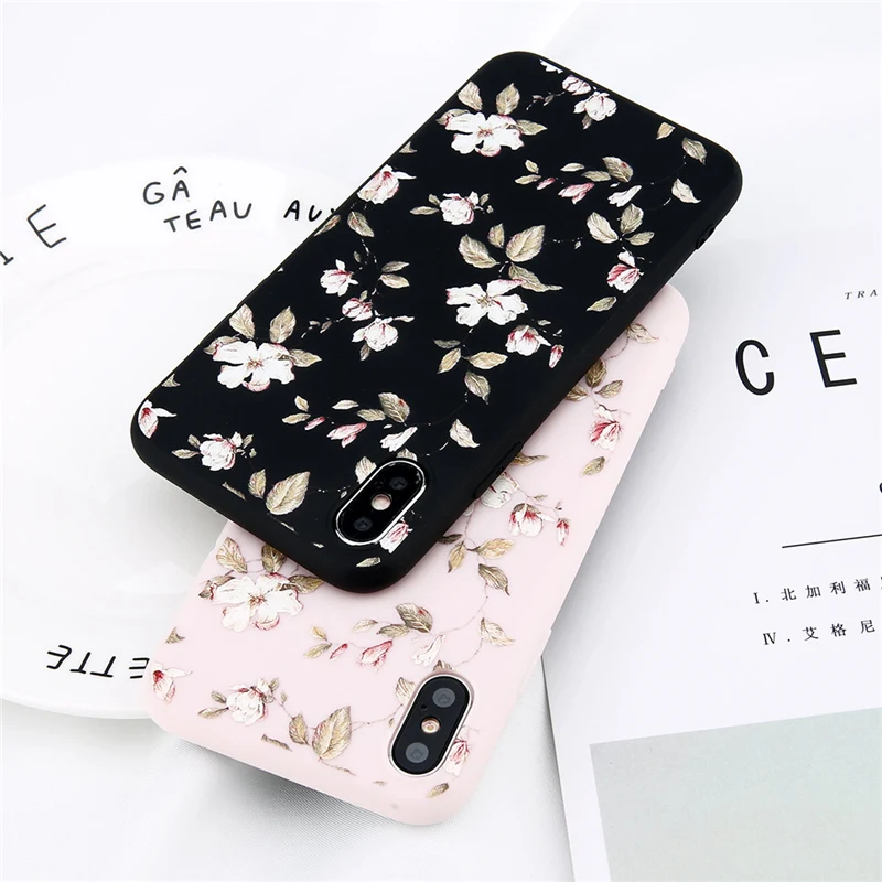 Lovebay Phone Case For iPhone 6 6s 7 8 Plus X XR XS Max 5 5s SE Fashion Cute Cartoon Beautiful Flower Soft TPU For iPhone X Case