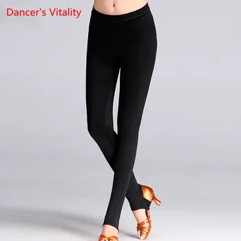 

2017 Hot Latin Dance Pants Sexy Women Black color Milk Silk&Pleuche Performance Pratice Dance Competition Flamenco pants