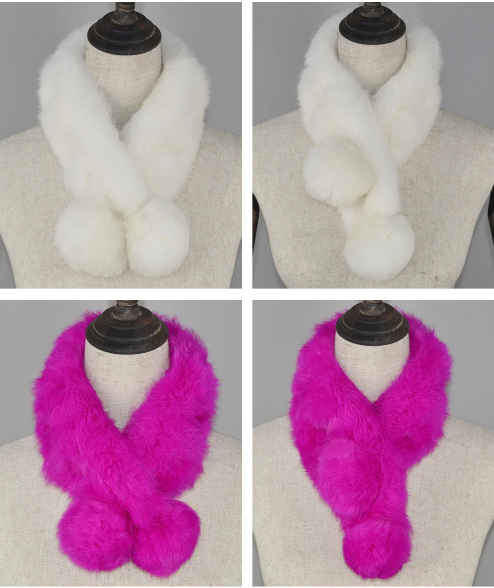 Новинка, стильный шарф из натурального кроличьего меха, женский зимний модный вязаный шарф из кроличьего меха, мягкие теплые шарфы из натурального кроличьего меха