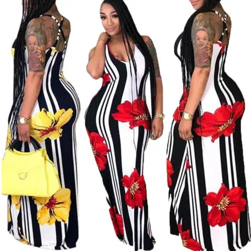 

New Womens Bodycon Bandage Evening Party Floral Dress Ladies Sleeveless Summer Formal Wedding Long Dress