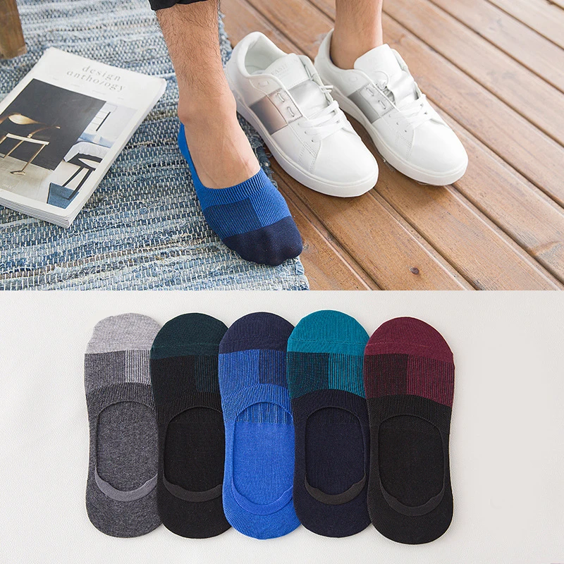 Buy 1pair Men's Invisible Socks Slippers Anti slip