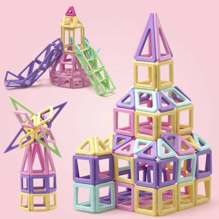 258 шт./40 шт. розовый блок магнитный дизайнерский Строительный набор модель и строительные игрушки пластиковые магнитные блоки Развивающие игрушки для детей