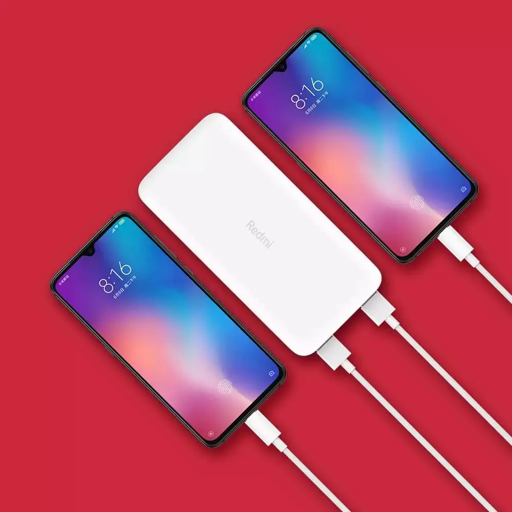 Xiao mi Red power bank 10000 мАч usb type C 20000 Qi быстрое зарядное устройство Портативная зарядка