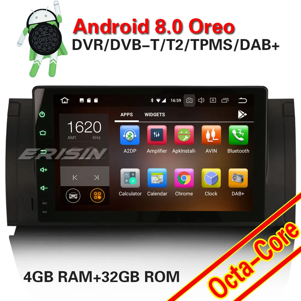 Erisin ES7802B 9-дюймовый автомобильный dvd плеер android 8 0 4G Оперативная память DAB OBD WiFi 3g для