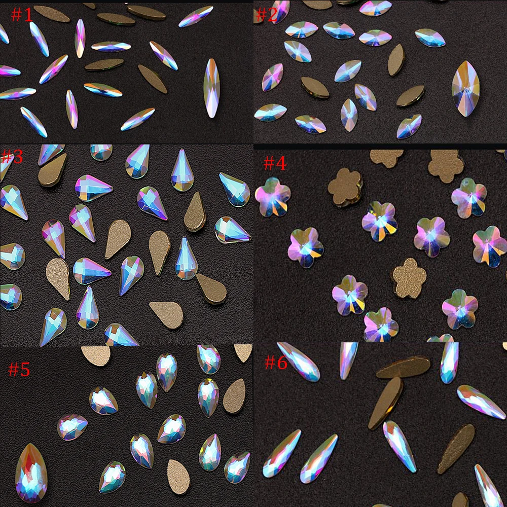 

100pcs Crystal AB Clear Hot Fix Rhinestone,4mmx8mm FlatBack Rhinestone, Iron on Flatback Crystal,Hot Fix Embellishment Gems