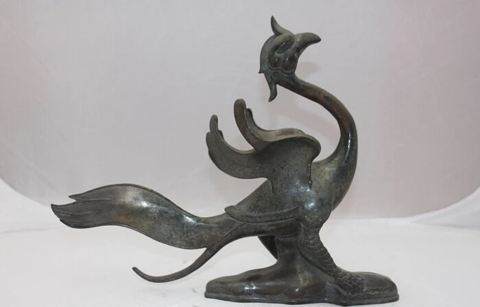 

wholesale factory China Feng Shui Pure Bronze Copper Phenix Suzaku d Myth God Beast Statue