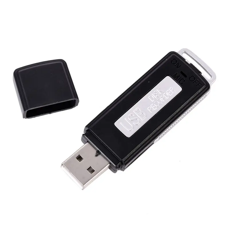 Мини 8 Гб USB флеш-накопитель диск цифровой Аудио Диктофон 2 в 1 70 часов портативный мини Запись Диктофон - Цвет: Черный