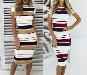 

Fashion Women Bandage Bodycon Slim Sleeveless Strip Evening Party Cocktail Pencil Mini Beach Dress Bikini Cover Up Sexy Lady