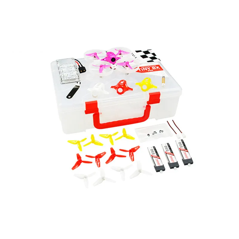 

KINGKONG LDARC TINY 8X Advanced Combo 85mm Mini FPV Drone F3 FC w 3pcs 3.8V 550mAh 50C Battery TINY Case Charger TINY Meter 1S