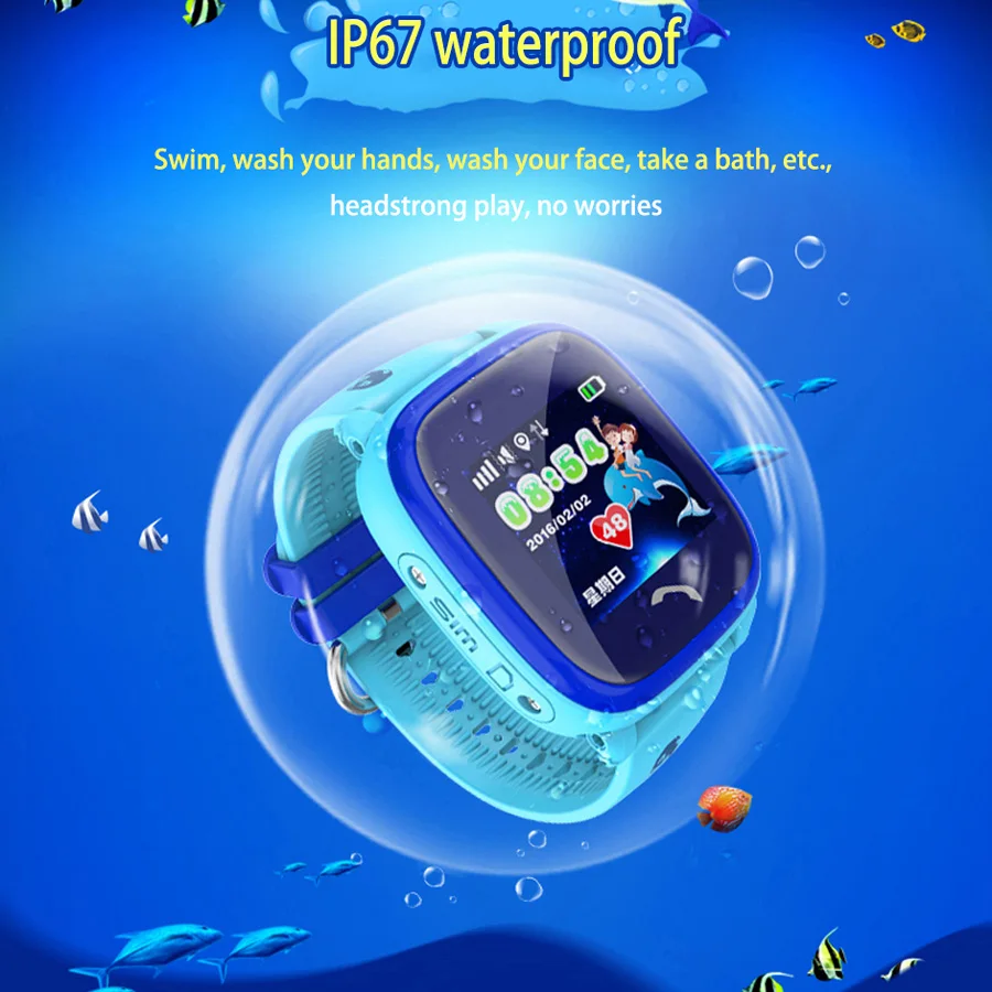 

DF25 IP67 GPS WIFI Smart Watch Kids Waterproof Tracker Watch Children Baby Swim Touch Screen SOS Call Safe Anti-Lost pk q50 q90