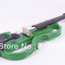 4/4 Электрический Скрипка твердой древесины 8-8# серебристо-зеленый цвет 5 строка