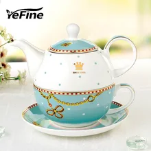 YeFine портативный дорожный чайный сервиз из костяного фарфора, чайный набор на одного человека, керамический чайный горшок и чайные чашки, изысканный Рождественский подарок