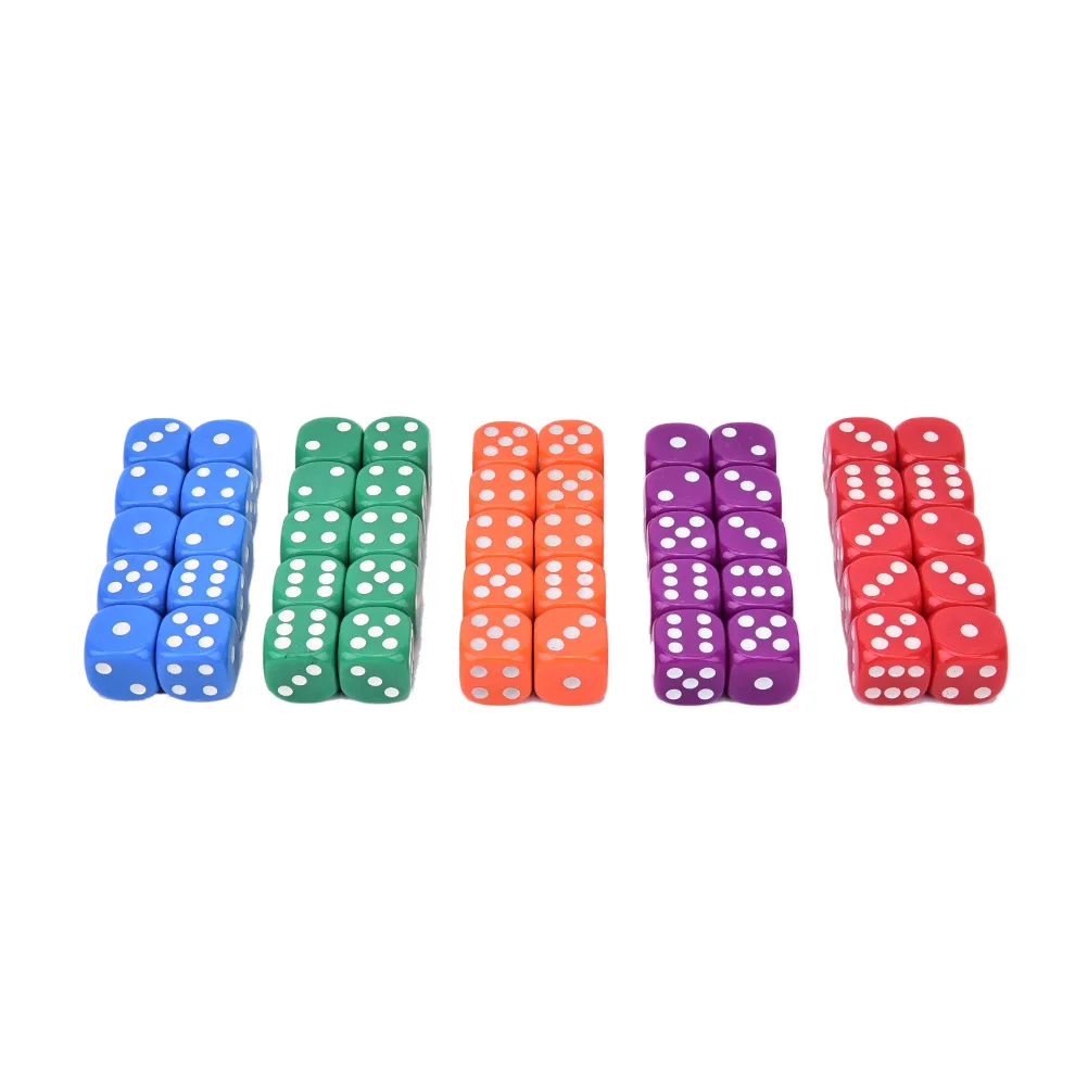 1 Pack of 10pcs Acrylic Six Sided D6 Spot Dice for D&D TRPG Party Board Game Toys