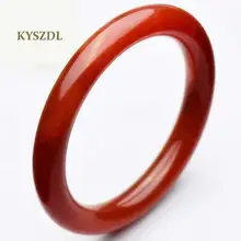 KYSZDL высокого качества с натуральным красным агатом браслеты круглые изделия модный красный браслет с халцедоном женские ювелирные украшения из сердолика подарки