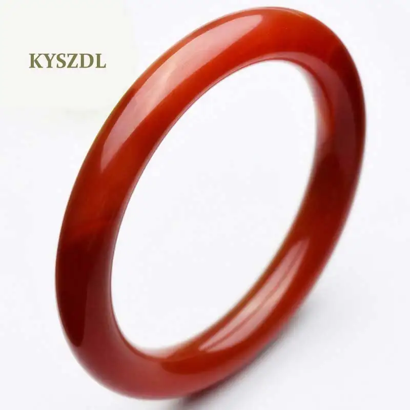 

KYSZDL High-quality natural red stone Bangles Round Article fashion crystal bracelet Women carnelian jewelry gifts